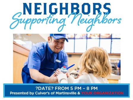 Culver’s of Martinsville introduces Neighbors Supporting Neighbors program