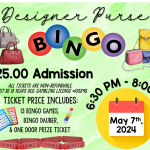 Mark your calendars for May 7th; Designer Purse Bingo for a great cause