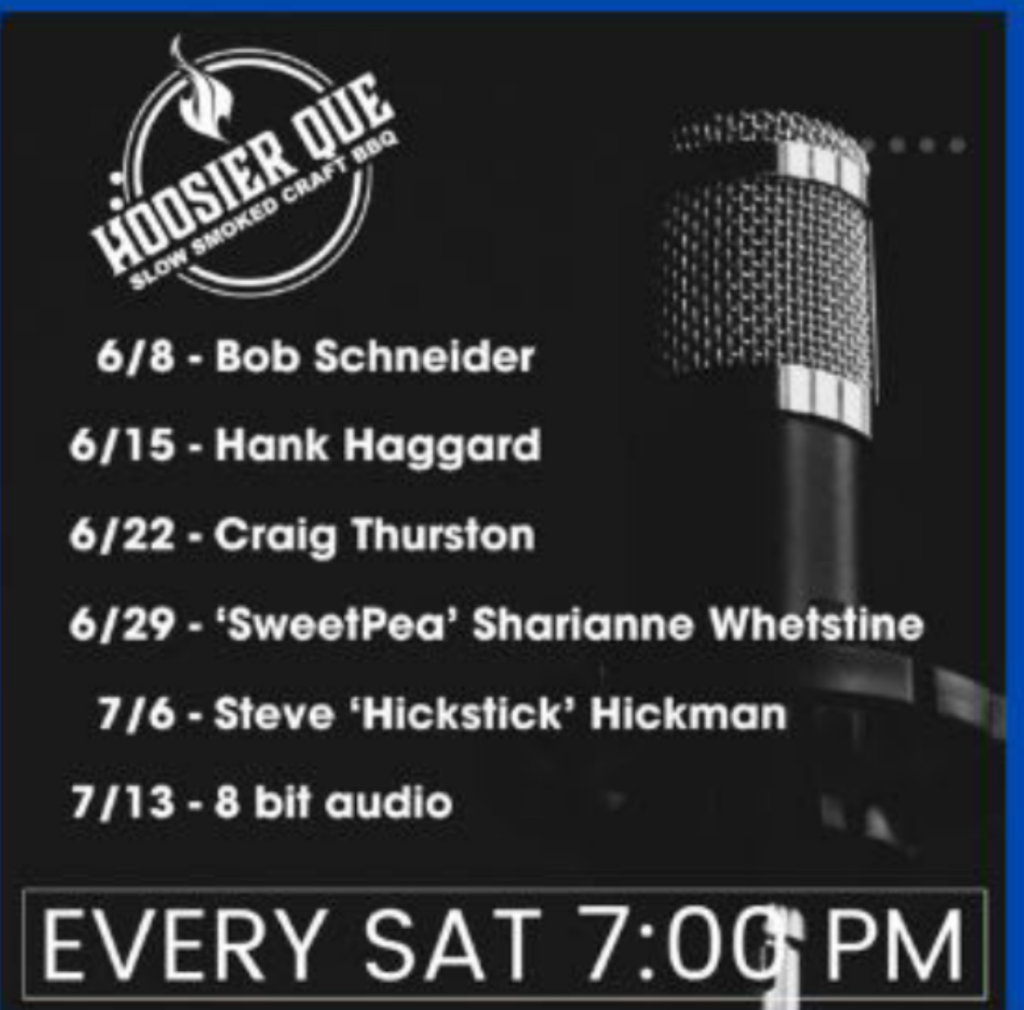 Hoosier Que announces live music line up for Saturdays through mid-July ...