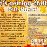 Churches in Mission seeking cold weather gear for those in need