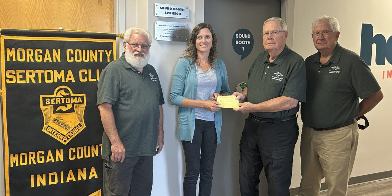 Morgan County Sertoma Club presents check for $8,000 to Hear Indiana