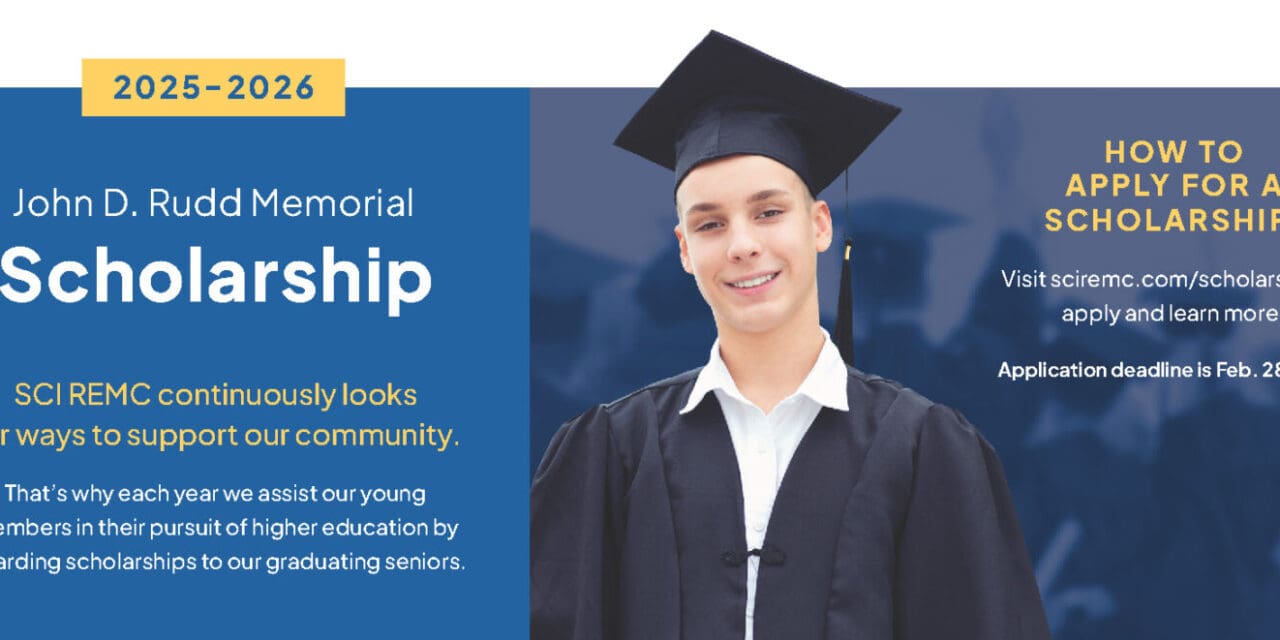 John D. Rudd Memorial Scholarship applications now available for high school seniors of REMC customer families