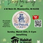 March 15th: Enjoy dinner at The Parlor PS to benefit Habitat for Humanity