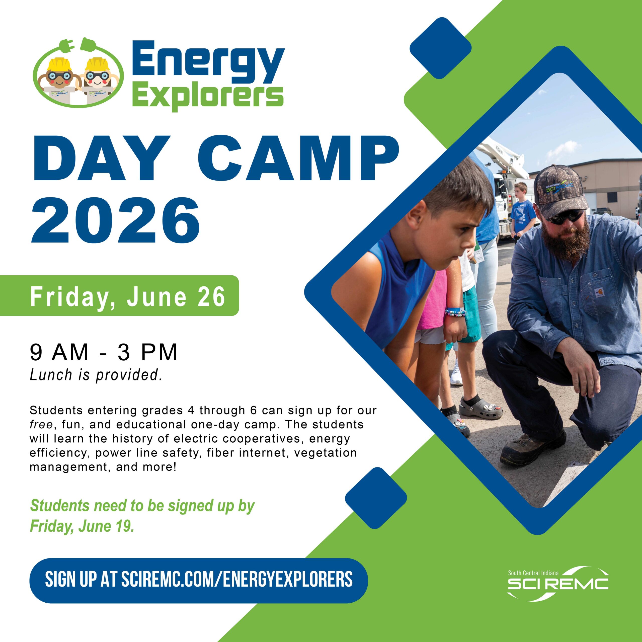 Time is running out to register 4th – 6th graders for REMC’s Energy Explorers Day Camp