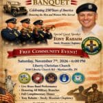 November 7th: Liberty Christian Church’s Free Veterans Day Banquet